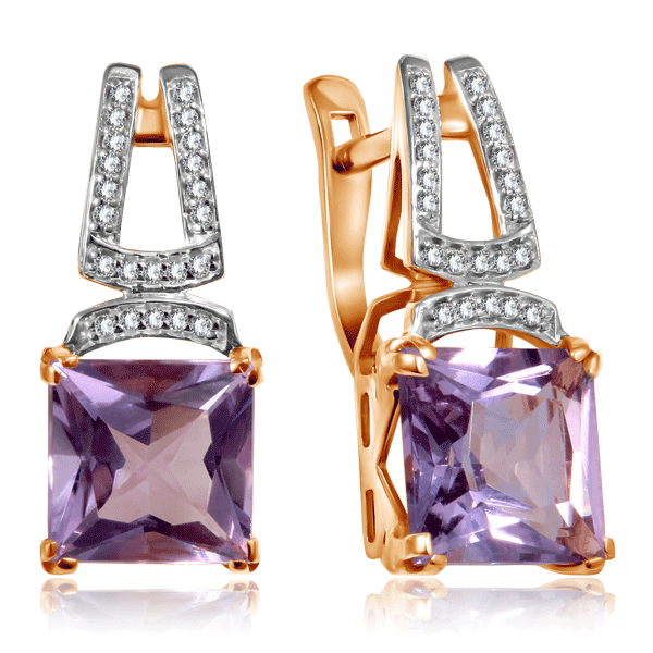 

Серьги из золота с аметистом 723759