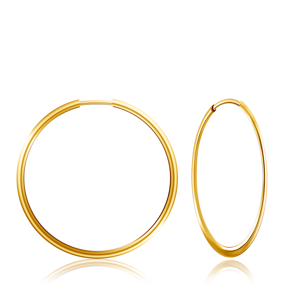 Серьги-кольца Конго золотые серьги кольца конго из золота