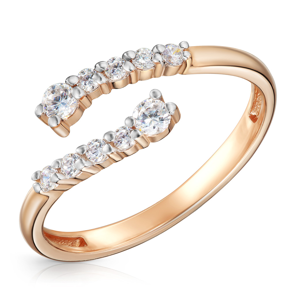 Золотое фаланговое кольцо с фианитом сувенир металл эйфелева башня золото 18х7х7 см