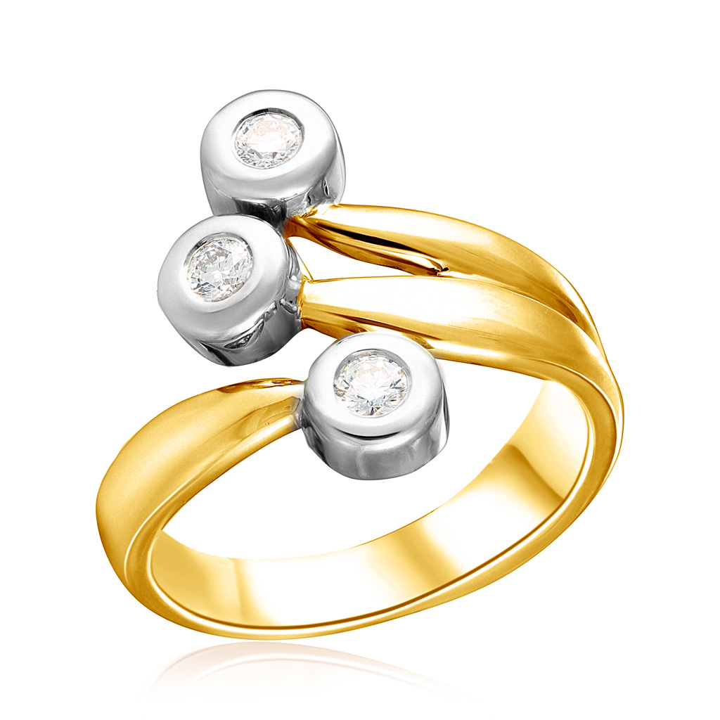 Кольцо из желтого золота с бриллиантами кольцо из желтого золота р 18 эстет 01о030140