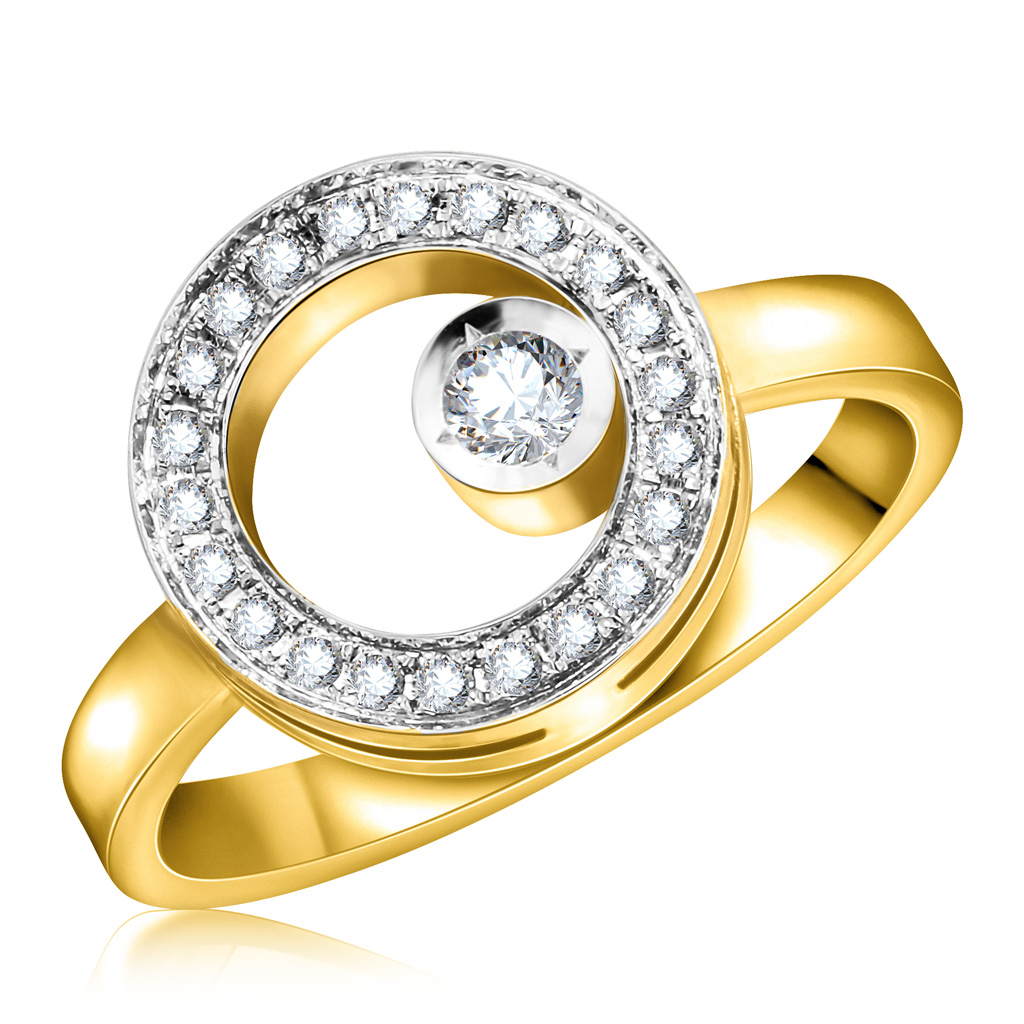 Кольцо с бриллиантами из желтого золота кольцо с бриллиантами из красного золота
