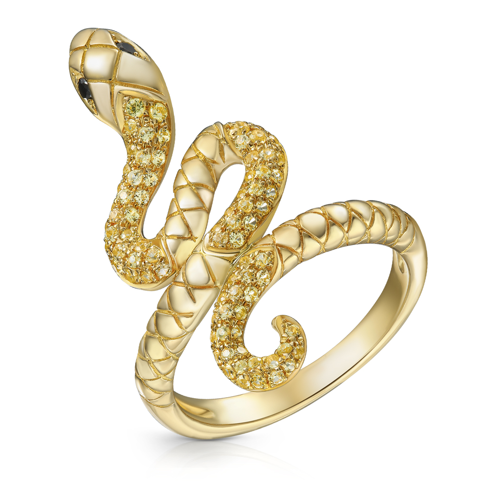 Кольцо из желтого золота с бриллиантами, сапфиром кольцо из желтого золота р 17 sokolov 714681 гранат кварц раухтопаз