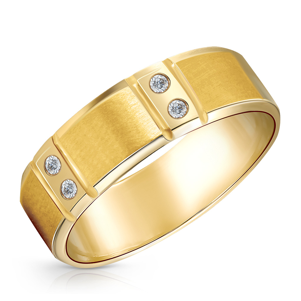 Обручальное кольцо с бриллиантами из желтого золота кольцо из желтого золота р 21 эстет 01о030140
