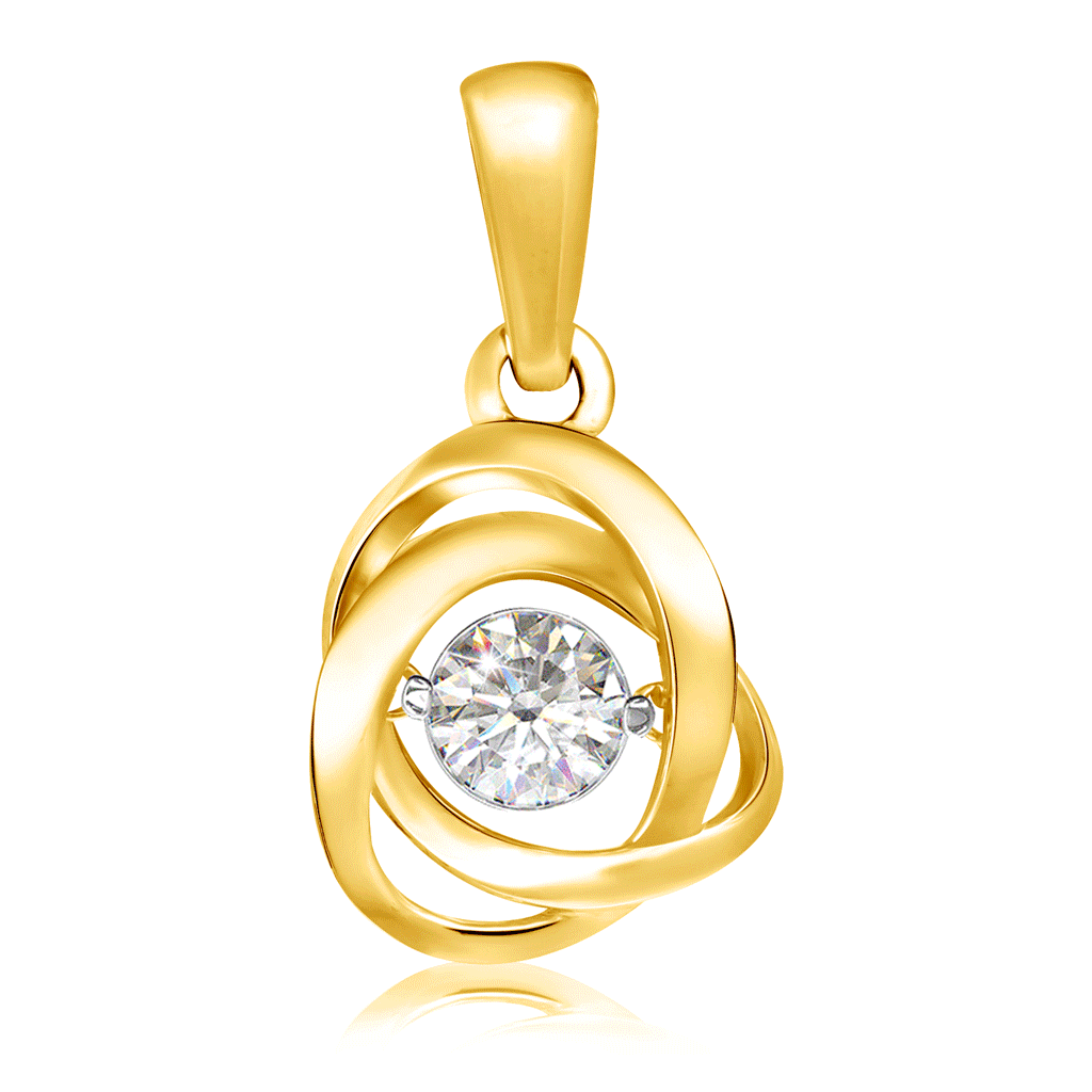 Подвеска из желтого золота с танцующим бриллиантом подвеска из белого золота miuz diamonds p108 1983077dax бриллиант