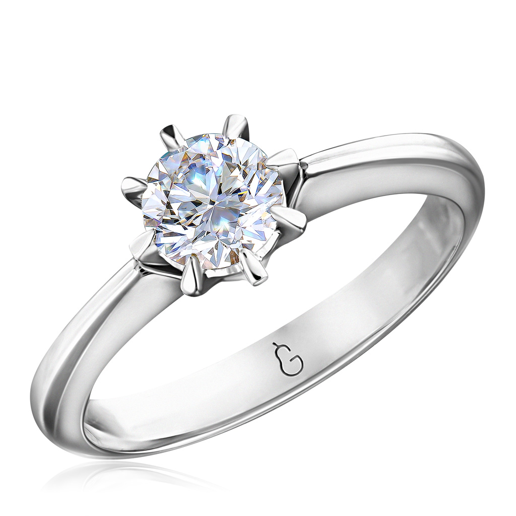 Помолвочное кольцо из белого золота с бриллиантом помолвочное кольцо из золота с бриллиантом