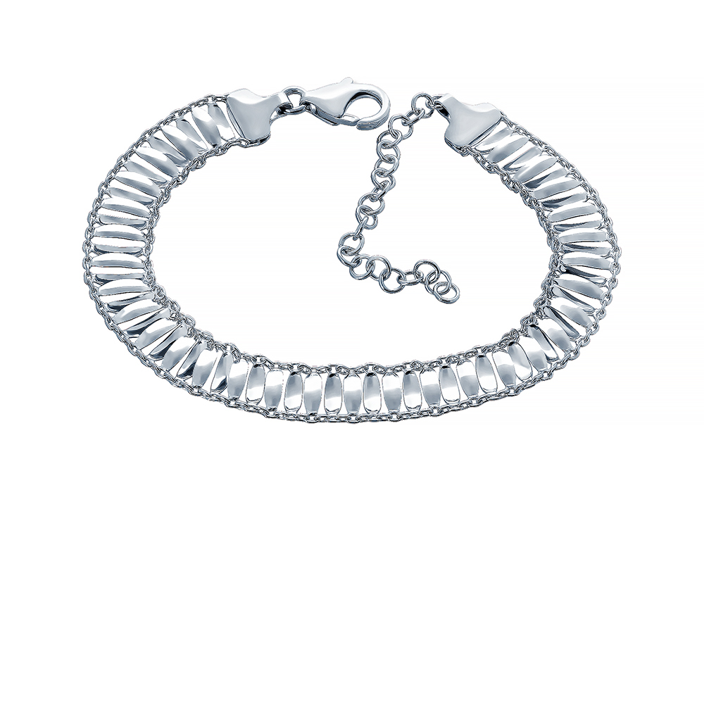 Браслет декоративный из серебра браслет со стразами циркон изыск дорожка белый в серебре 15см