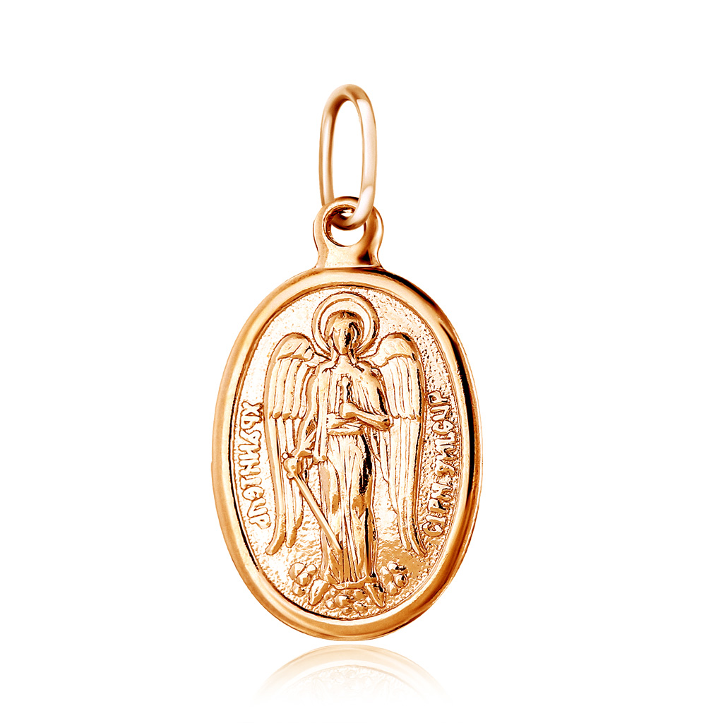 Подвеска иконка из золота Ангел-хранитель подвеска сердечко из золота