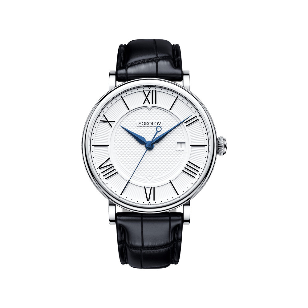 Часы мужские SOKOLOV из серебра часы наручные мужские d 4 85 см с хронографом 3 атм светящиеся