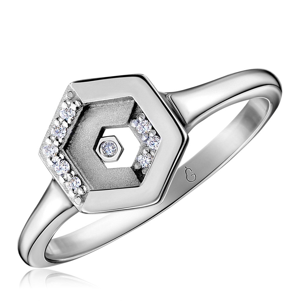 Кольцо из белого золота с бриллиантами кольцо из белого золота р 17 sokolov diamonds 3010589 3 бриллиант изумруд