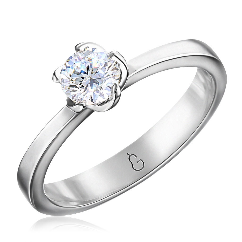 Помолвочное кольцо из белого золота с бриллиантом помолвочное кольцо из золота с бриллиантом