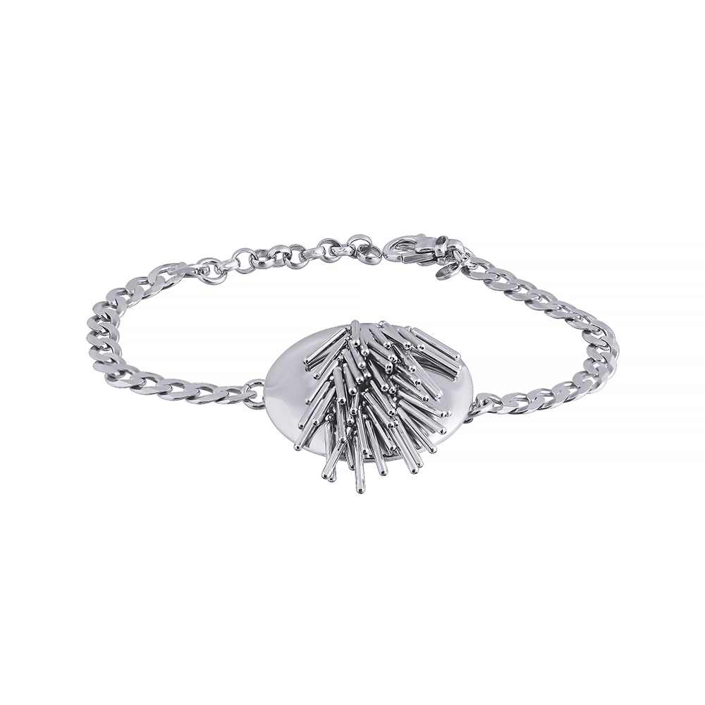 Браслет декоративный из серебра браслет со стразами циркон изыск дорожка белый в серебре 15см