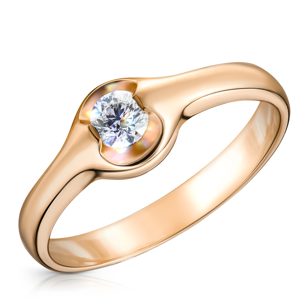 Кольцо из золота с бриллиантом кольцо из красного золота р 17 5 sokolov diamonds 3010553 бриллиант изумруд