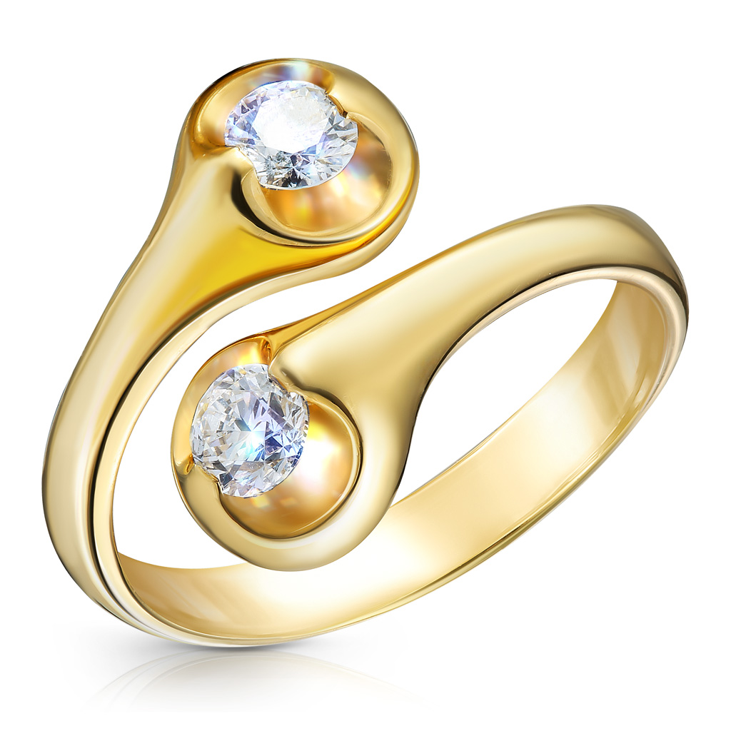 Кольцо с бриллиантами из желтого золота золотое кольцо для помолвки с бриллиантами