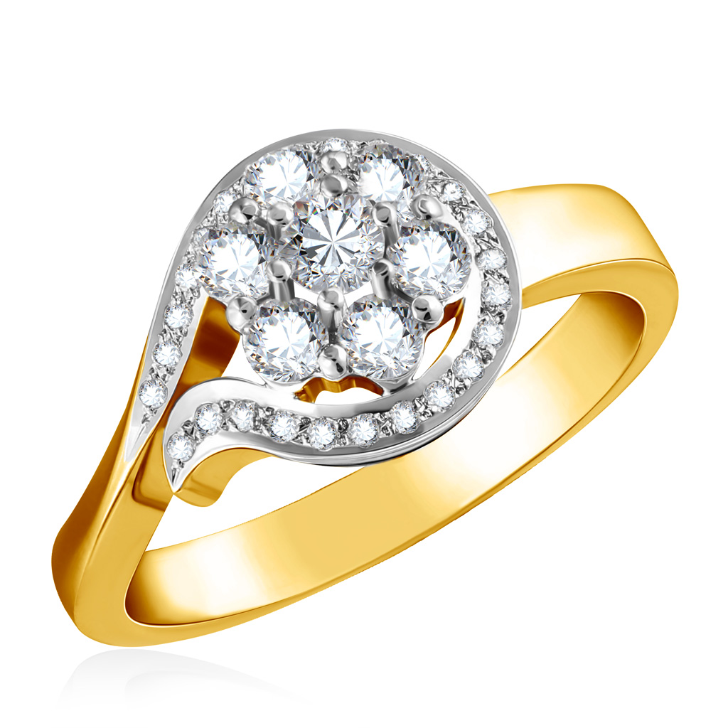 Кольцо из золота кольцо минимал линия бело розовый в золоте безразмерное