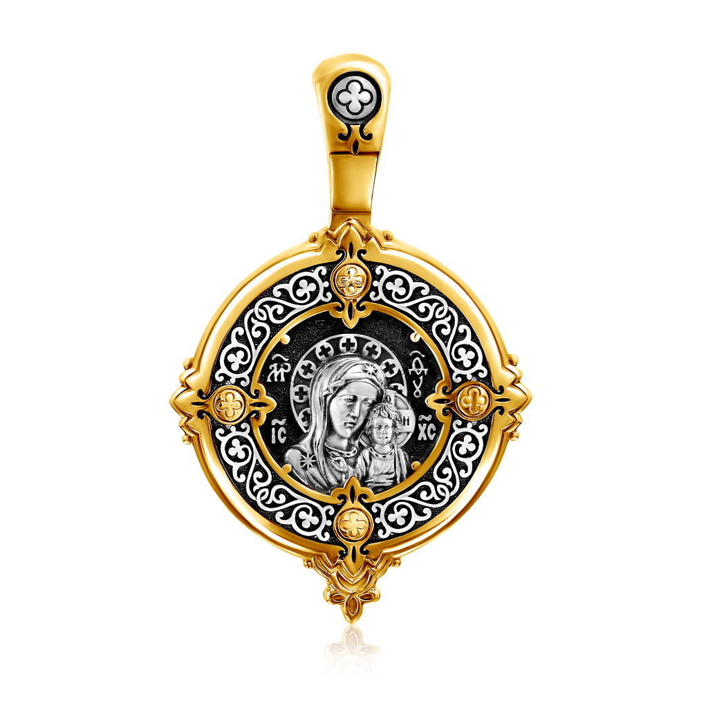 Иконка из серебра Божья Матерь Казанская акафист пресвятой богородице в честь иконы ее казанская