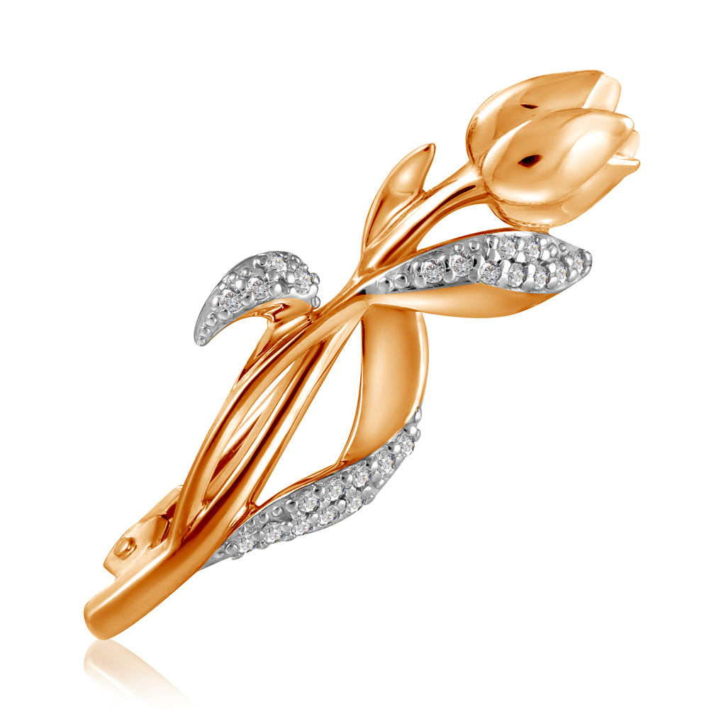 Брошь из золота кольцо из красного золота р 18 5 dialvi jewelry к40 1959 фианит