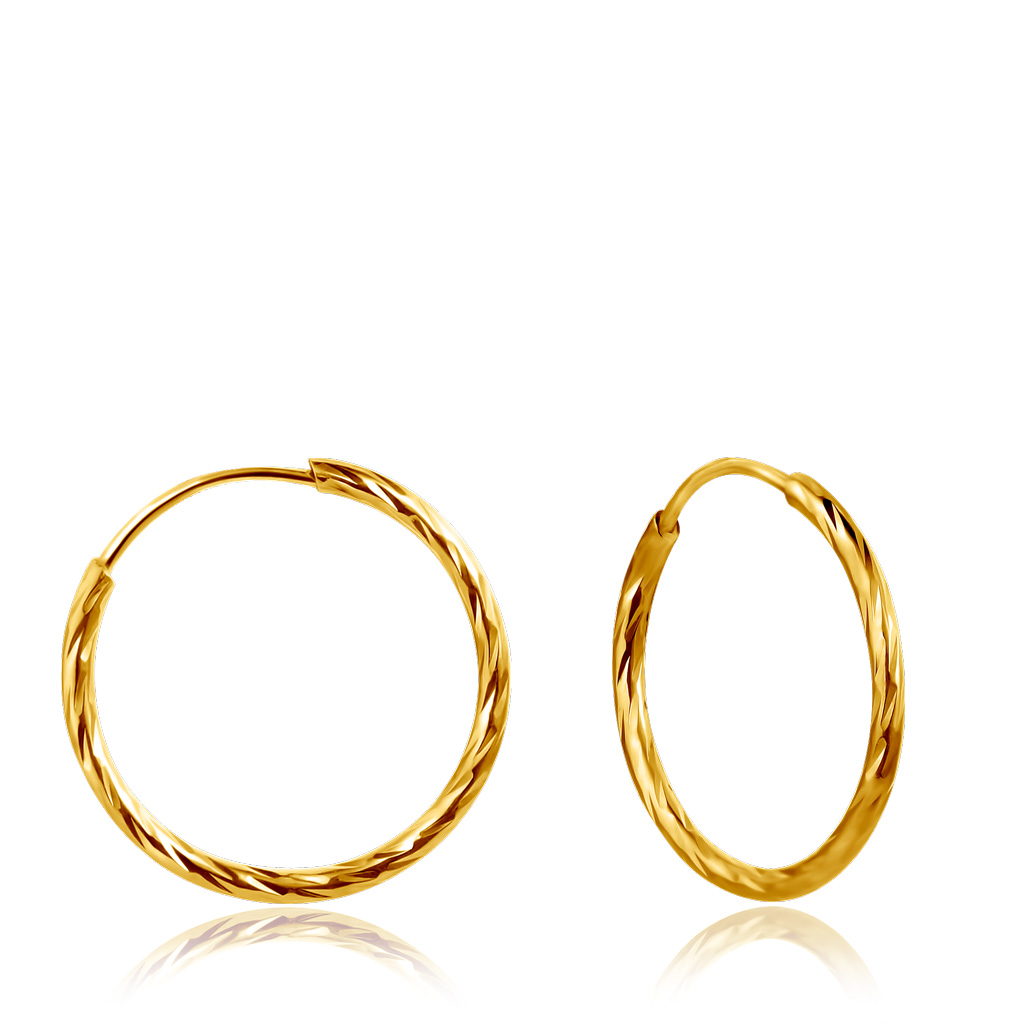 Серьги золотые кольца средние