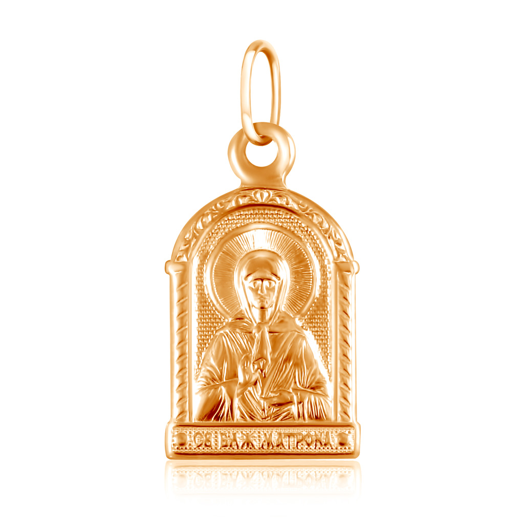 Подвеска иконка из золота Святая Матрона святая родина моя по следам пушкина христианина