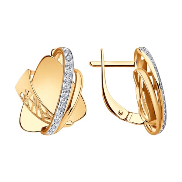 

Серьги с английским замком из золота 028818