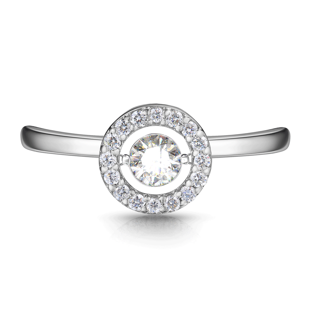 Кольцо из белого золота с бриллиантами