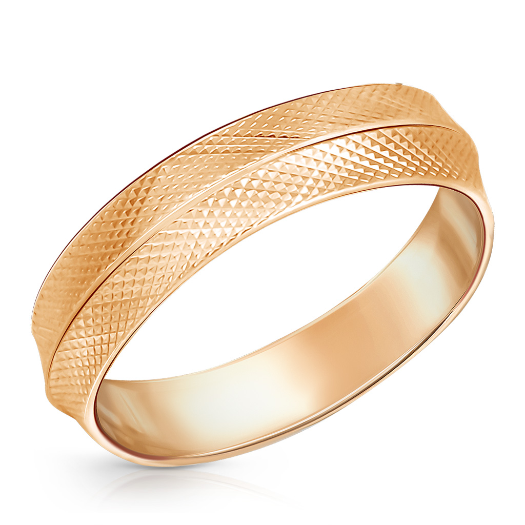Обручальное кольцо из красного золота крест ручной работы с бриллиантами из красного золота