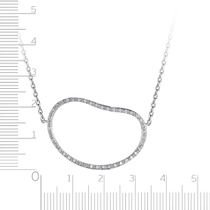 Колье из белого золота с бриллиантом, плетение якорное