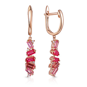 Серьги с английским замком из красного золота