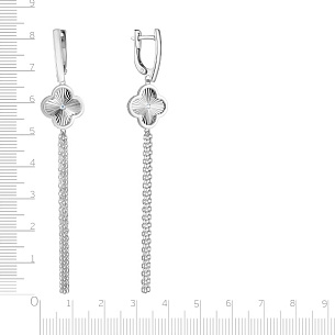 Серьги из серебра с фианитом