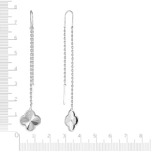 Серьги из серебра с фианитом
