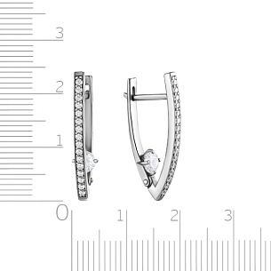 Серьги из серебра с фианитом