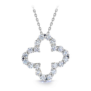 Колье из белого золота с бриллиантом, плетение якорное