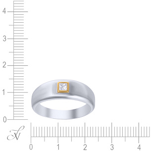 Кольцо обручальное из комбинированного золота с бриллиантом