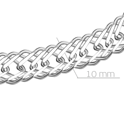 Цепь автомат из серебра, плетение тройной ромб