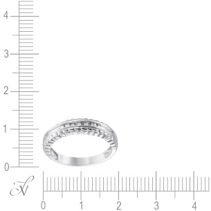Кольцо обручальное из белого золота с бриллиантом