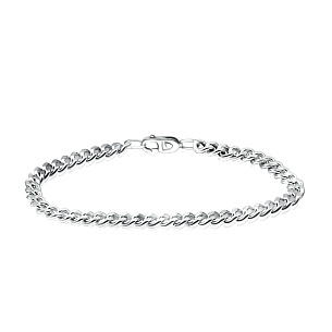 Браслет автомат из серебра, плетение панцирное