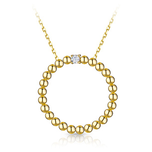 Колье из желтого золота с фианитом
