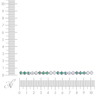 Браслет декоративный из белого золота с бриллиантами, изумрудами