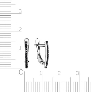 Серьги из белого золота с фианитом