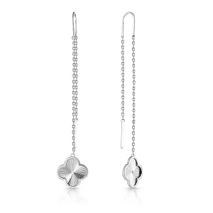 Серьги из серебра с фианитом