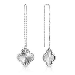 Серьги из серебра с фианитом