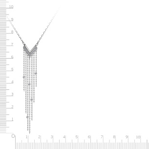 Колье из белого золота с бриллиантами, плетение якорное