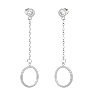 Серьги из серебра с фианитами