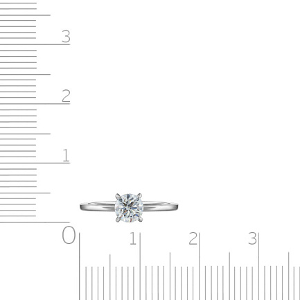 Кольцо помолвочное из белого золота с бриллиантом
