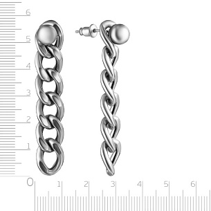 Серьги со съемным элементом из серебра