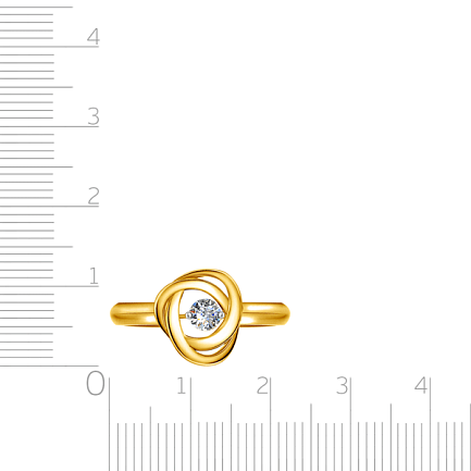 Кольцо из желтого золота с бриллиантом
