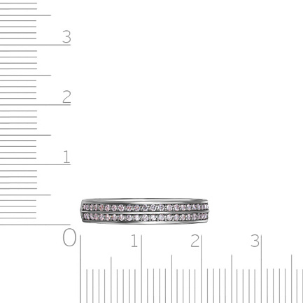 Кольцо обручальное из белого золота с бриллиантами