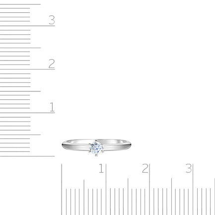 Кольцо помолвочное из белого золота с бриллиантом