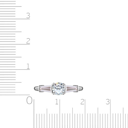 Кольцо из белого золота с фианитом
