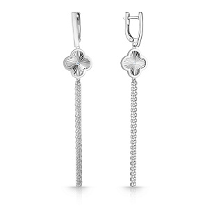 Серьги из серебра с фианитом