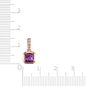 Подвеска из красного золота с бриллиантами, аметистом